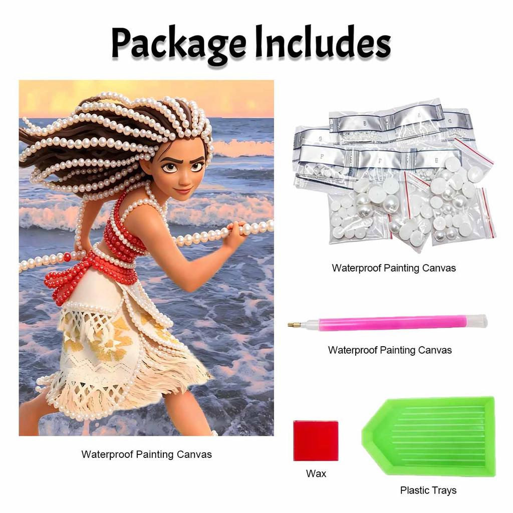 Disney Moana Creative Pearl Art Kit 5D DIY Pearl Embroidery Mosaic Cross-Stitch Kit for Home Decor