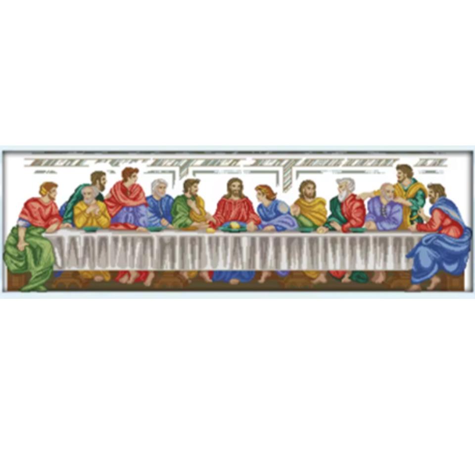 Happy Sunday Last Supper Picture Cross Embroidery Set 5DDIY Diamond Drawing Jesus Christ Embroidery Set Home Decoration 2024