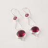 Pink Rubellite Gemstone 925 Sterling Silver Jewelry Earrings 2.50" Gift For Mom EE-132-6