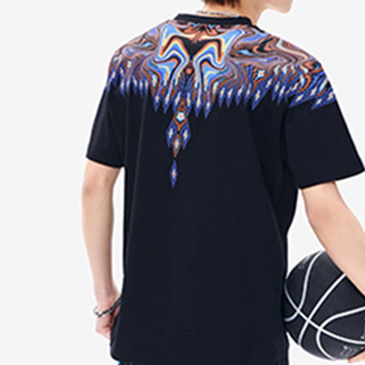 Fila Fusion X Marcelo Burlon County Of Milan Ss22 Casual Retro Soccer Sports Breathable Short Sleeve T-Shirt Unisex Tops Deep-Black T11U229101FBK