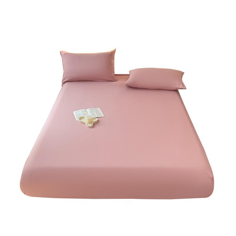 Простыня с эластичным мытым хлопковым голубым цветочным принтом — фото 6