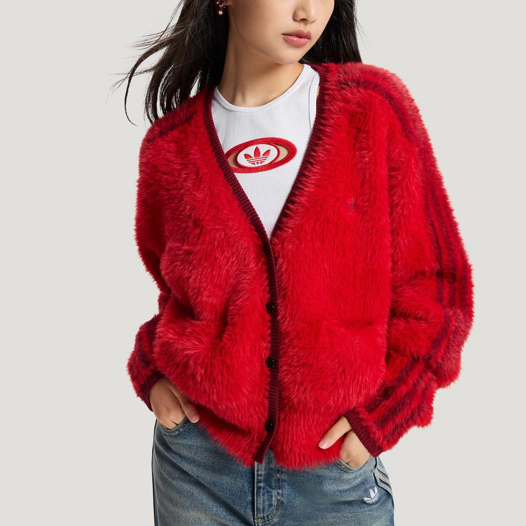 Adidas Cardigan Originale FW25 Tricotaj Larg Artizanal Anul Nou Pulover Sport cu Mânecă Lungă Cardigane Femei KT-3171