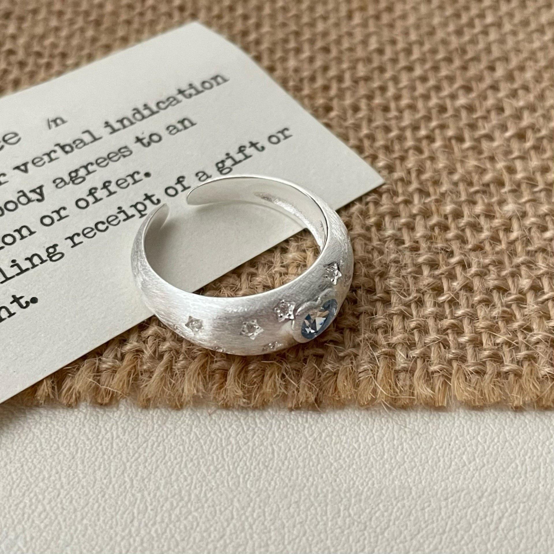 Elegant Heart-Shaped Sweet Baby s Breath Adjustable Matte Ring for Women Adjustable Open