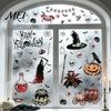 Dark Aesthetic Home Ornaments 9PCS Halloween Static Window Stickers, Gothic Silhouette Decals, Reusable Retro Horror Stickers Waterproof PVC for Glass