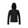 Fila Fitness Classic Simple Sports Training Comfortable Versatile Slim Knit Hooded Jacket Women jackets Deep-Black A11W621503FBK