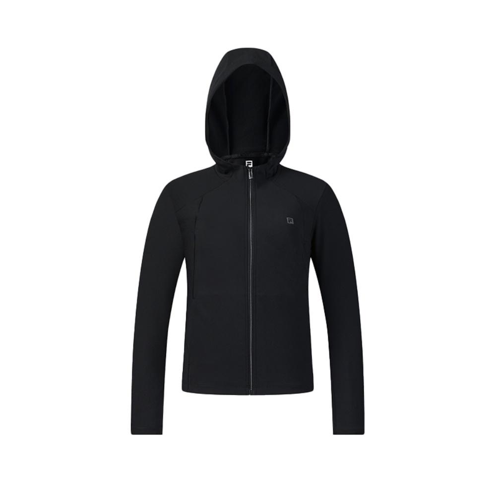 Fila Fitness Classic Simple Sports Training Comfortable Versatile Slim Knit Hooded Jacket Women jackets Deep-Black A11W621503FBK