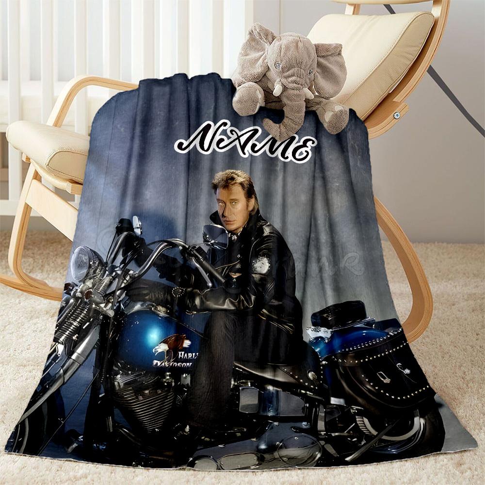 Motorcycle Fashion Icon Customize Text Blanket Gift Personalized Blanket Durable Comfort Suitable for Bed Couch Office Chair Nap All-Season Use