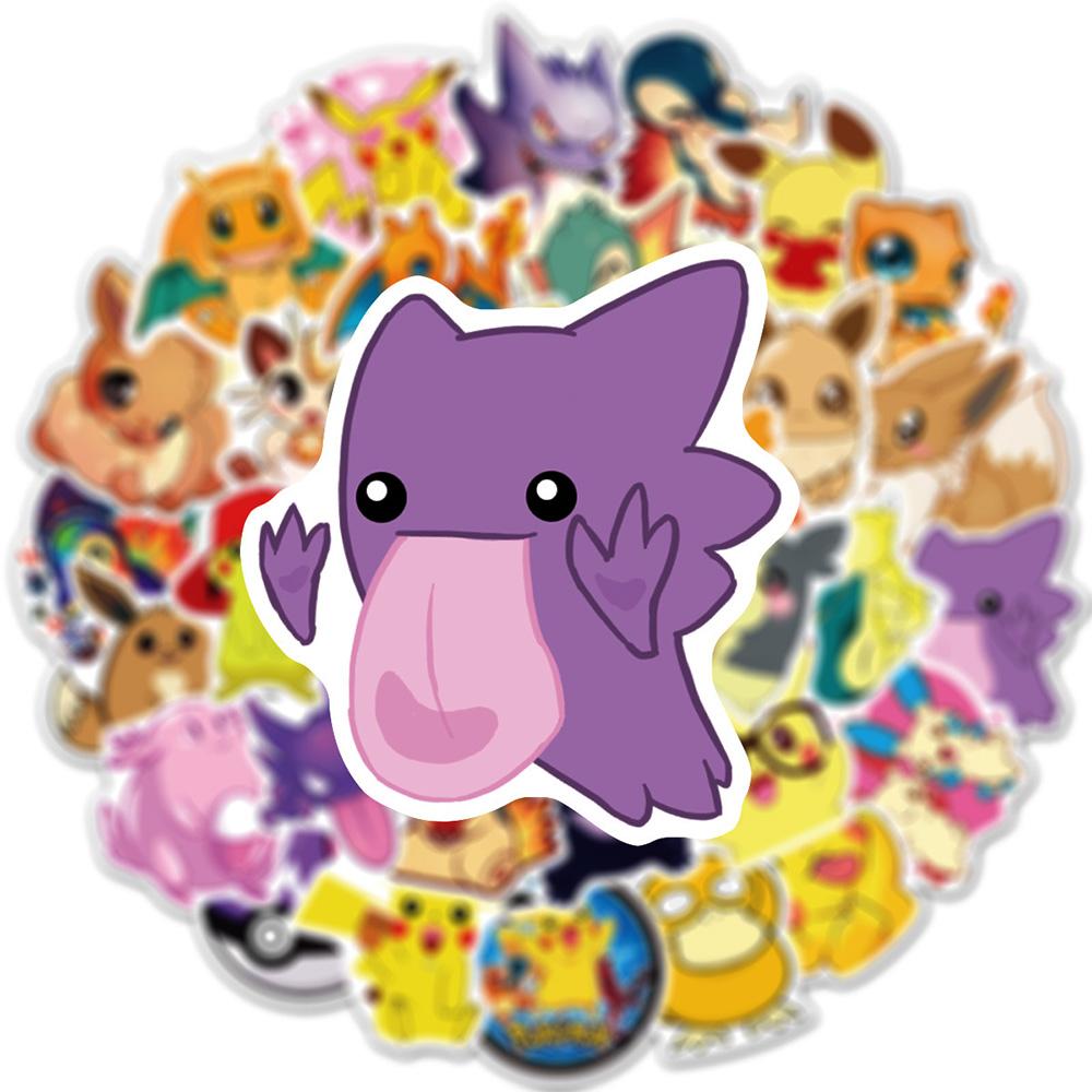 10/30/50pcs Anime Stickers Kawaii Pikachu Decals DIY Stationery Skateboard Luggage Waterproof Cartoon Graffiti Sticker