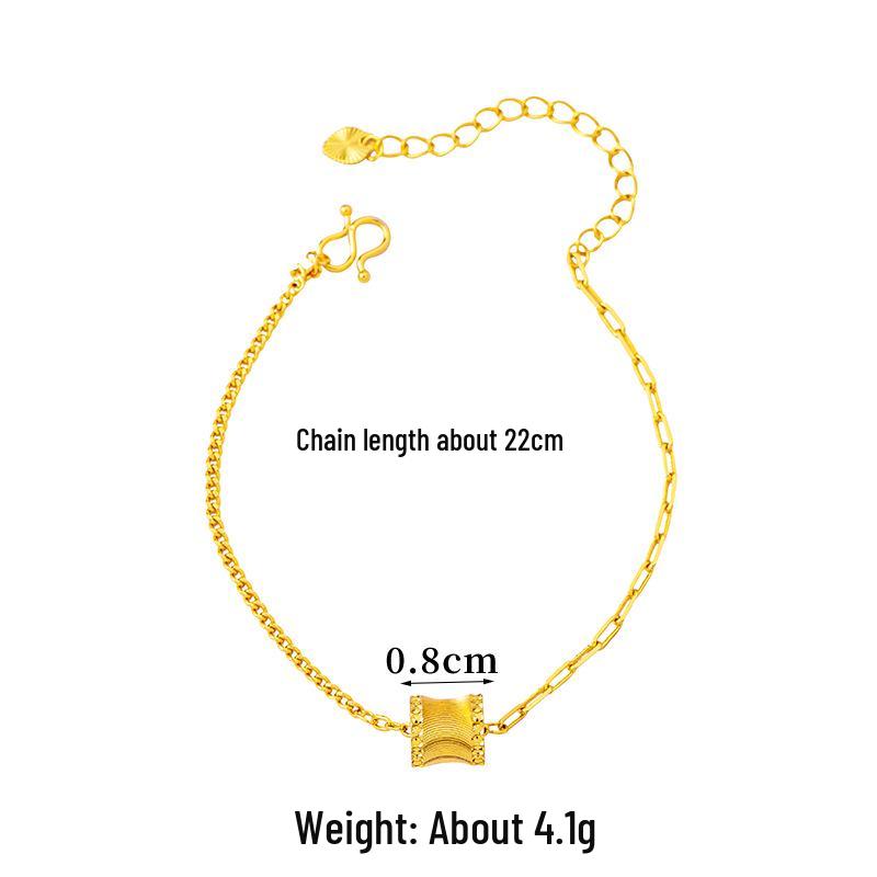 Cat Eye Waist Necklace & Vietnam Sand Gold Bracelet Set – Long-Lasting Color