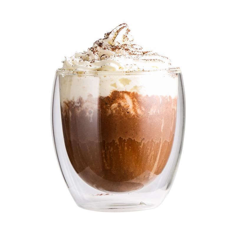 Kreativer doppelwandiger Glasbecher, Hitzebeständiger italienischer Espresso-Kaffeebecher mit Henkel, Wärmeisolierter transparenter Glas-Wasserbecher für den Haushalt, Verbrühschutz