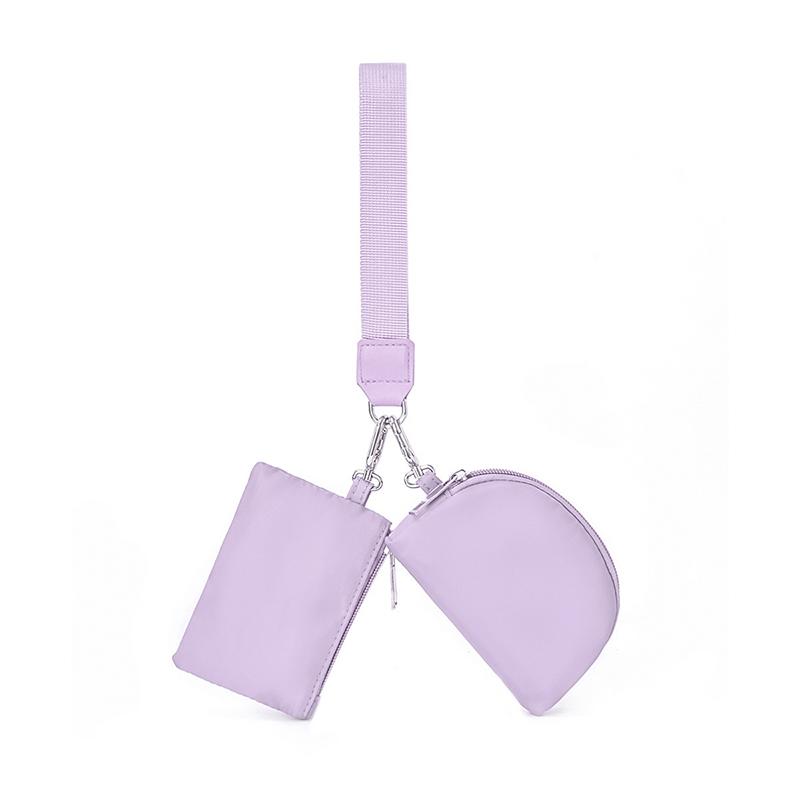 

Key Chain Wallet Wristlet Wallets for Women Mini Zip Dual Pouch Wristlet Fashion Portable Mini Bag Coin Purse Keychain фіолетовий
