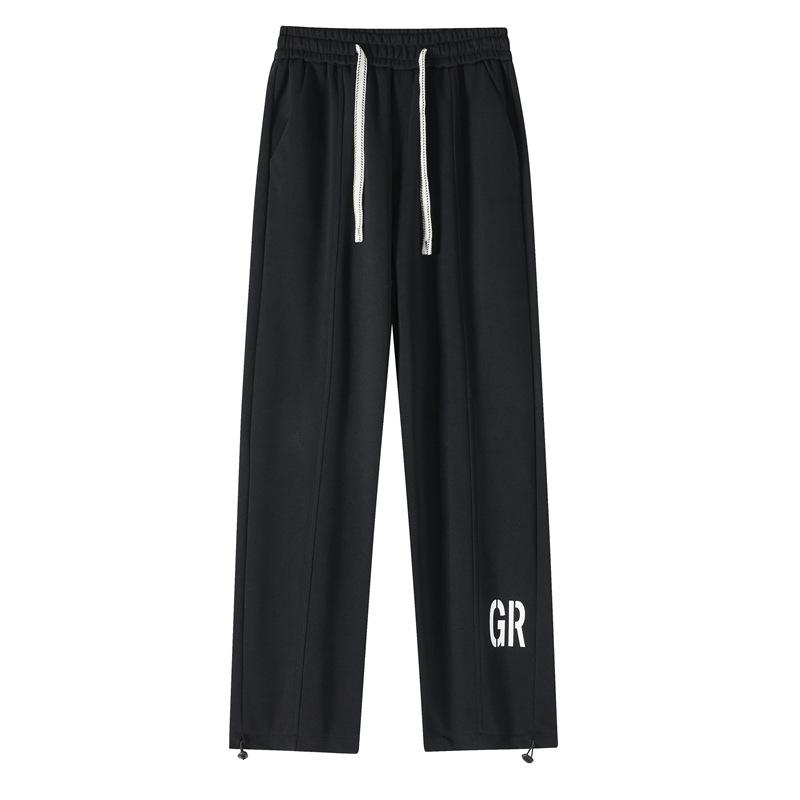 

Повседневные спортивные брюки, Повседневные брюки прямого кроя больших размеров, Мужские универсальные, Свободные вязаные брюки с драпировкой L чёрный