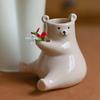 Cute Ceramic Bear Vase Hydroponic Vase Desktop Ornament Home Decor Garden Decoration