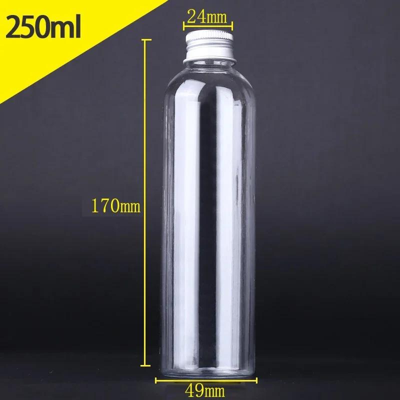 10Pcs 5ml-250ML Mini Plastic Bottle W/ Aluminum Screw Caps Portable Sample Vials Travel Cosmetic Containers for Lotion Creams
