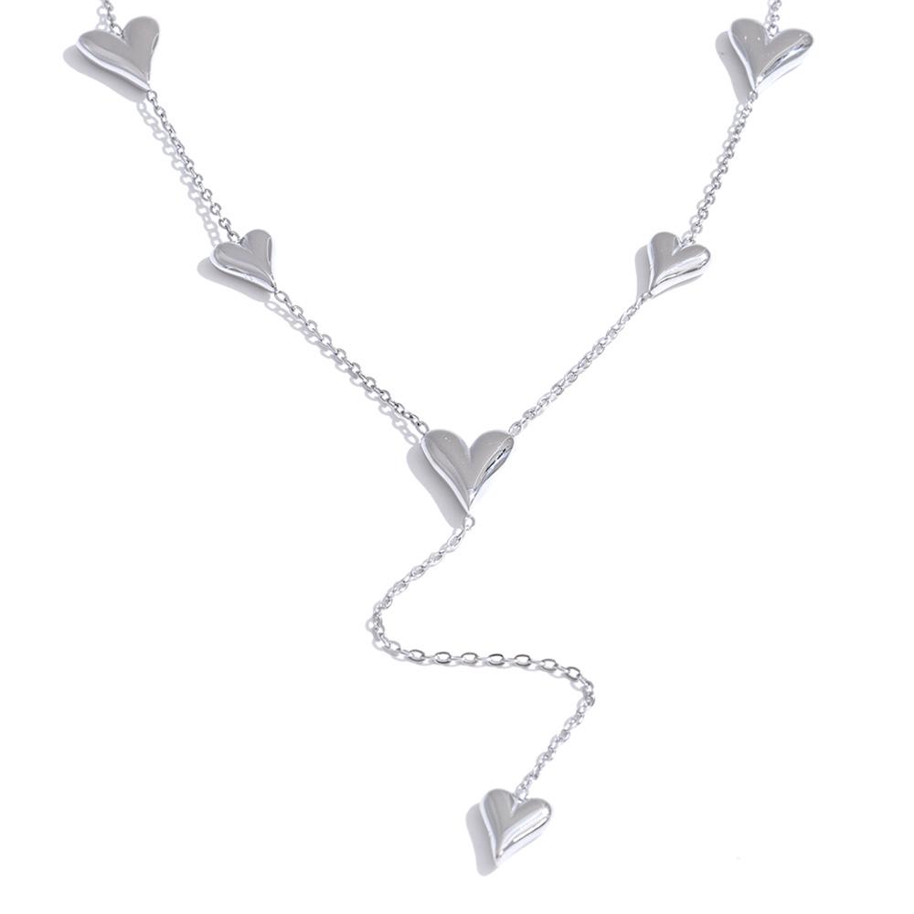 

Yhpup New Stainless Steel Heart Love Y Chain Drop Necklace Trending Fashion Charm Exquisite Gift PVD Jewelry for Women Wholesale