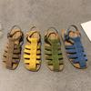 Fashion High Quality Faux Suede Narrow Band Flat Sandals Women T Strap Round Toe Roman Shoes Summer Casual Soft Bottom Beach Sandals