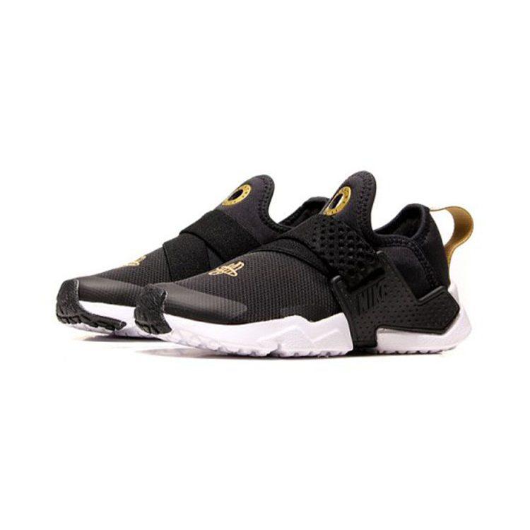 Nike Huarache Extreme Trendy Cushioning, Wear Resistant Low top Kids' Running Shoes Black Gold AH7826-007