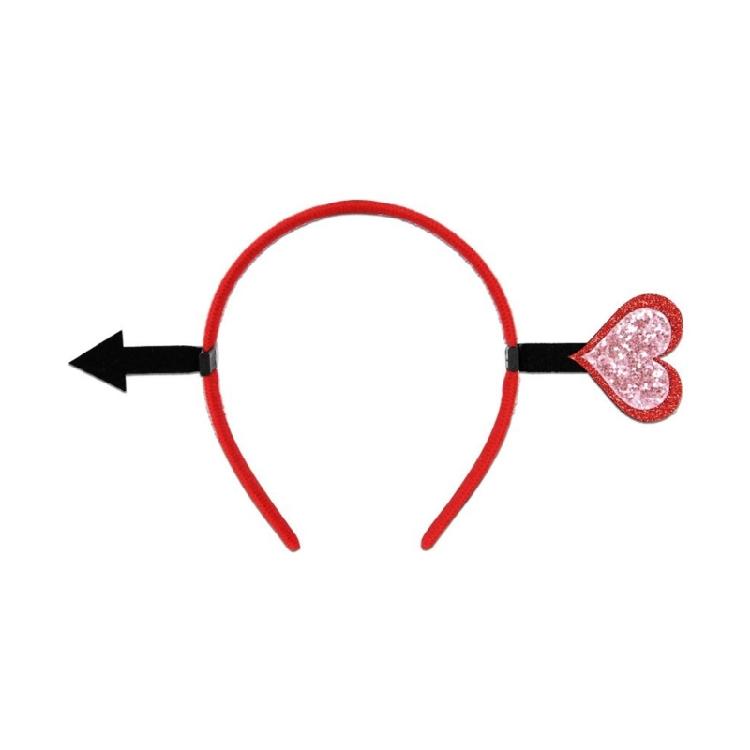 Opaska walentynkowa dla kobiet i mężczyzn Błyszcząca opaska z sercem Walentynki Akcesoria na przyjęcie urodzinowe na festiwal