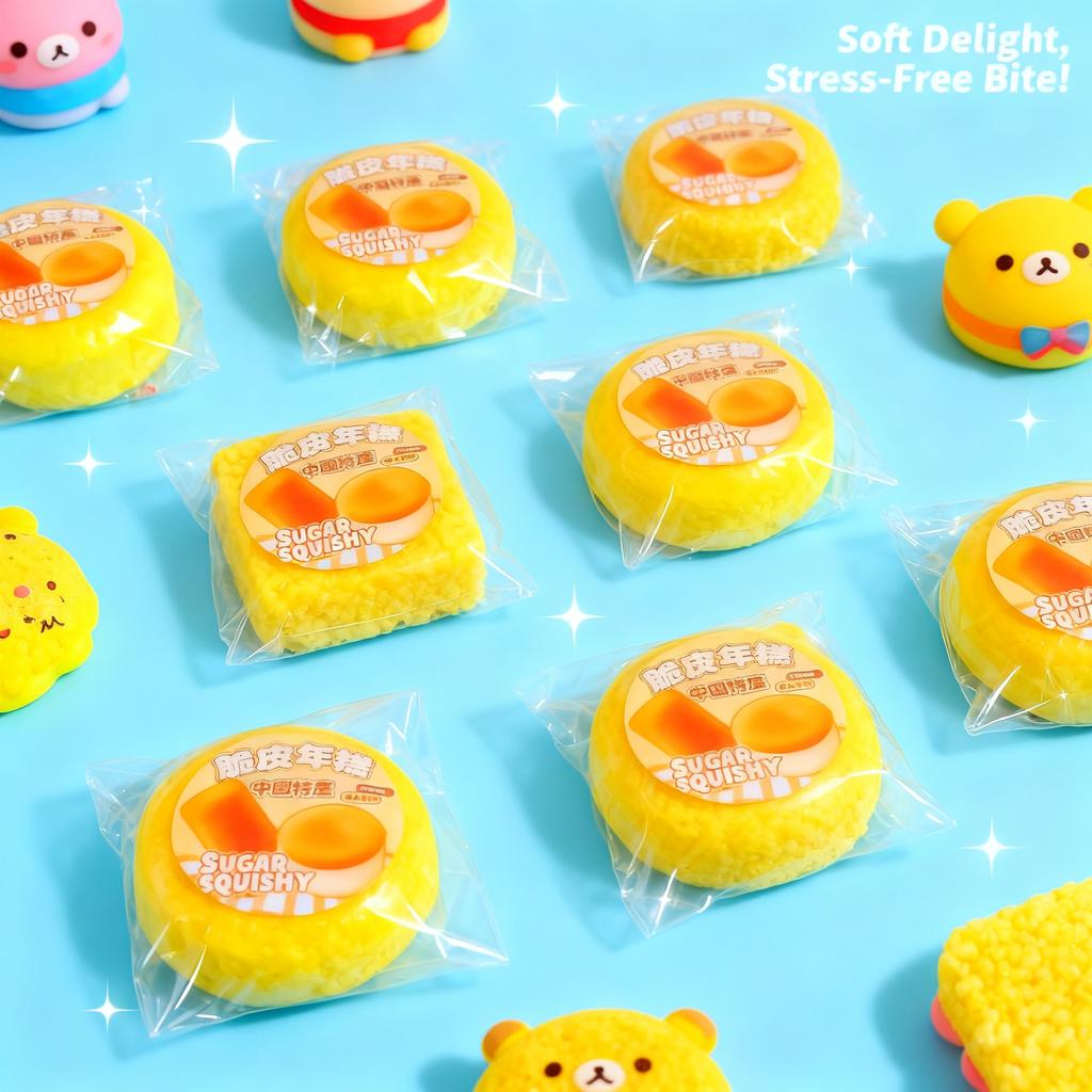 Slow Rebound Squeeze Toy Wet Soft Sticky Sticky Fingers Stress Relief Round Rice Cake Simulation Model Drop Shipping