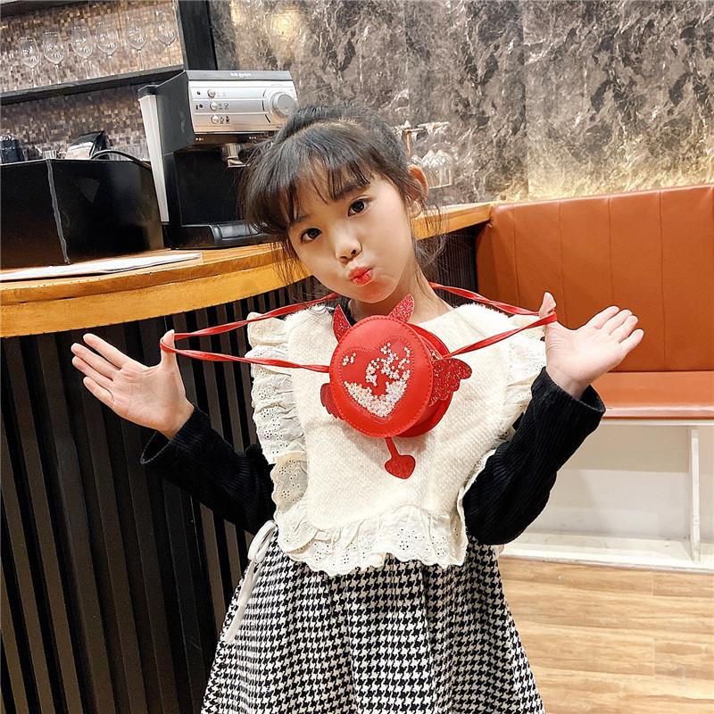 New Cute Cartoon Sequin Wings Kids Crossbody Bag Fashionable Princess Mini Purse