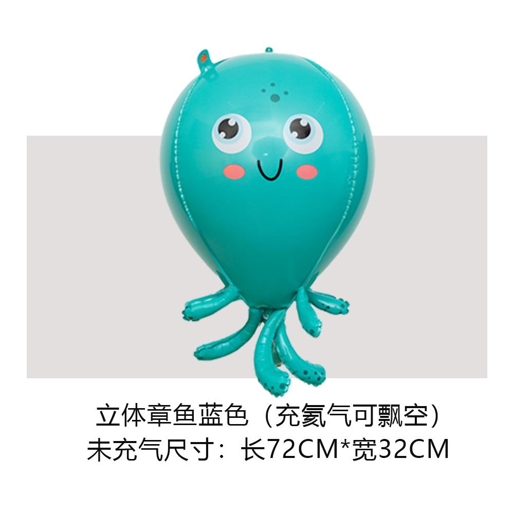 4D Tre-dimensionell Bläckfisk Valhaj Pingvin Säl Flytande Aluminiumfolieballong Nattmarknadsstånd Festdekoration