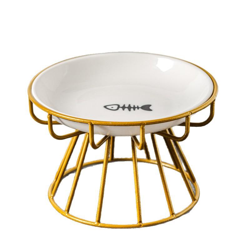 Nordic Style High Foot Pet Bowl Cartoon Neck Protection Anti Overturning Cat Dog Bowl Food Bowl