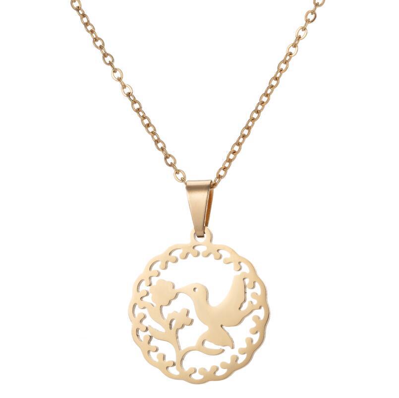 European & American Stainless Steel Necklace: Arrow, Water Drop, Moon Cat, Heart Pendant for Women - Elegant Sweater Chain