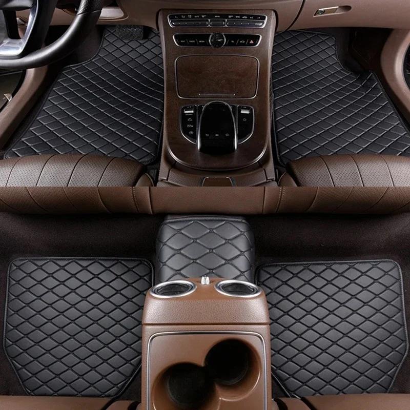 Universal 5 PCS Car Floor Mats PU Leather Waterproof Auto Foot Pad Protector Carpet Front and Rear Mats Set Auto Accessories