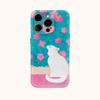 White Cat Among Blossoms Phone Case for IPhone 17AIR 16E 16 15 14 13 12 11 17 Pro Max Plus Double-layer Back Cover