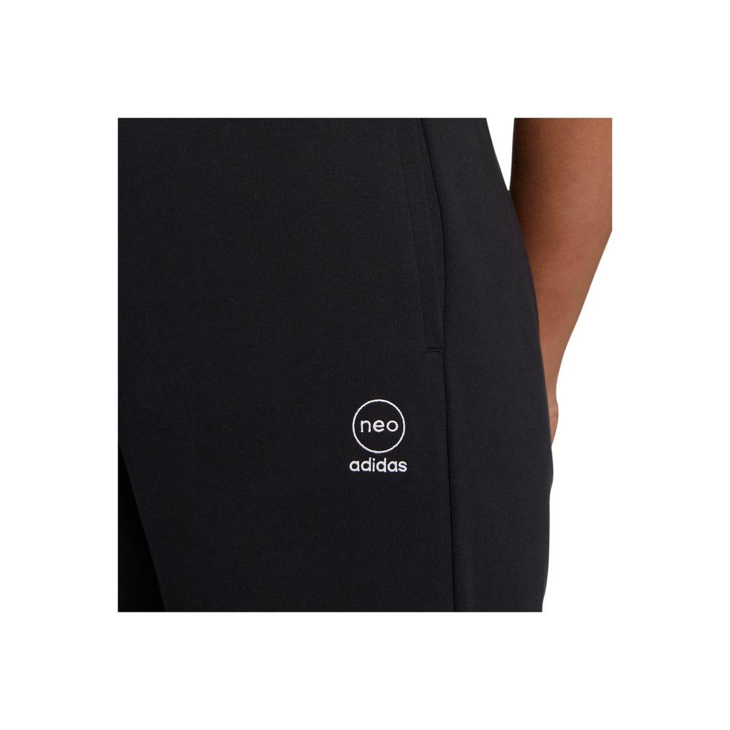 Adidas Neo Solid Color Joggers with Logo Print and Elastic Cuffs Women Bottoms Black IL4734