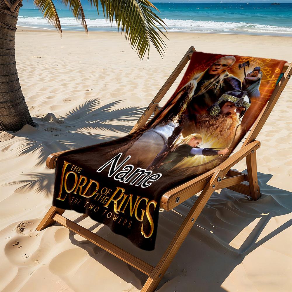 Journey Through Middle-earth Personalized Name Beach Towel Quick-Dry Soft Microfiber