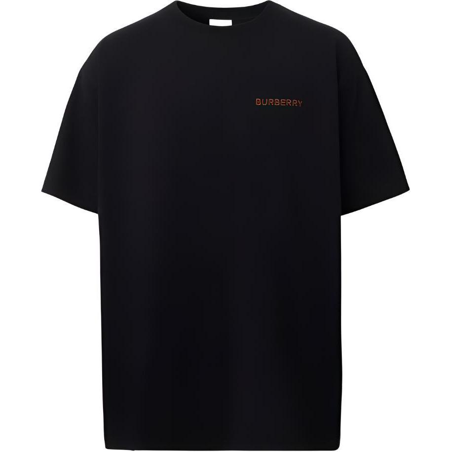 Burberry Topstitched Monogram Motif Cotton Oversized T Shirt 80575481