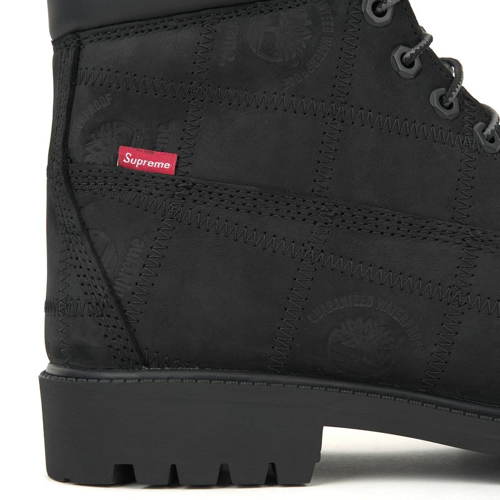 Supreme x Timberland 6 palcové prémiové voděodolné boty Patchwork - Černé unisex tenisky TB0A5TBZ-W05