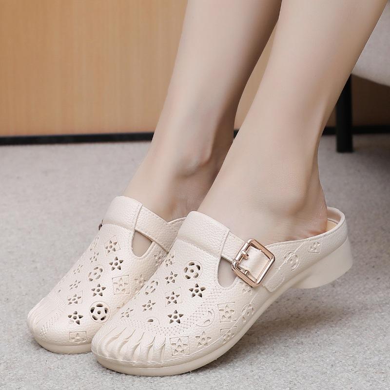 Women's Summer Breathable Sweet Sandals Thick Soft Sole Fashion Beach Slides Anti-Slip Open-Toe Outdoor Shoes