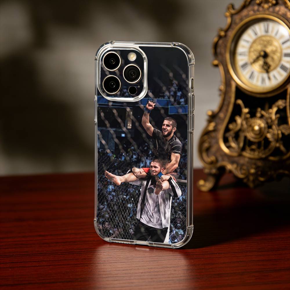 S-Strong I-Islam M-MakhachevS Phone Case For iPhone17,16,15,14,13Pro Max,us,Soft Silicone Transparent Cover