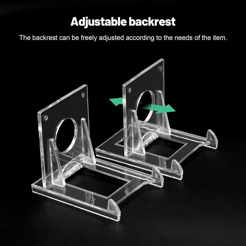 2/5/10/20pc Mini Display Stand Clear Acrylic Display Easels Adjustable Plate Holder Stand Picture Frames Rack Wedding Home Decor Cup Holders 5