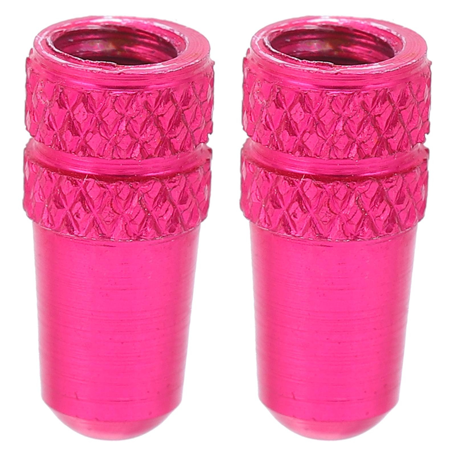 

2pcs Presta Valve Caps Bicycle Valve Stem Cover Aluminum Alloy Bike Tire Valve Caps Dust CoversRose Red