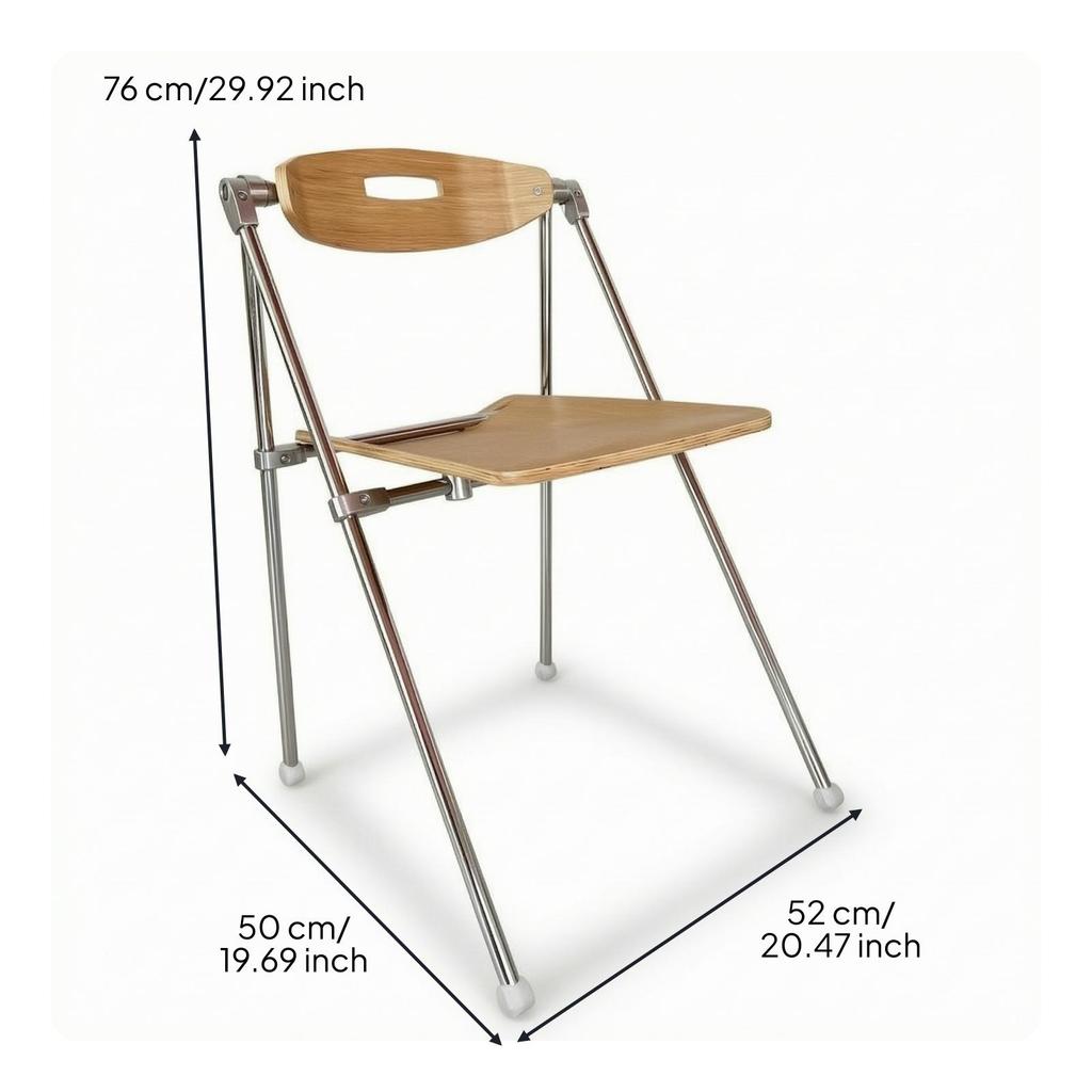 Wooden Folding Chair Space-Saving Minimalist for Small Apartments