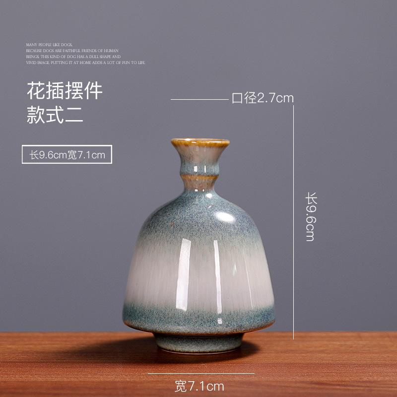 Modern Minimalism Ceramic Vase  Home Accessories a Flambe Vase Ceramic Handicrafts Green Plant Hydroponic Flower Apparatus