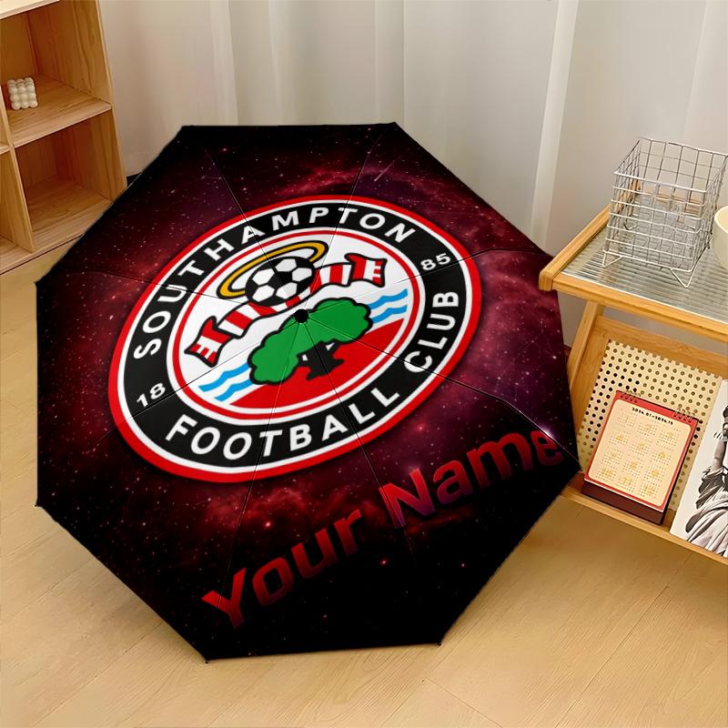 Southampton FC Automatic 3‑Fold Umbrella 8‑Rib Windproof Folding Umbrella Sun Rain Protection For Outdoor Travel Daily Use