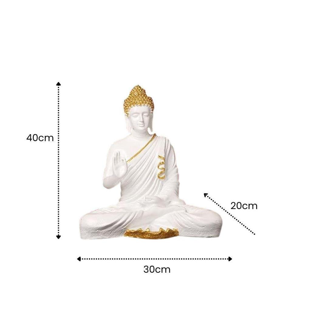 Nejnovější socha Sedícího Buddhy pro domácí a kancelářské dekorace, Socha Idolu z mramoru 15 palců