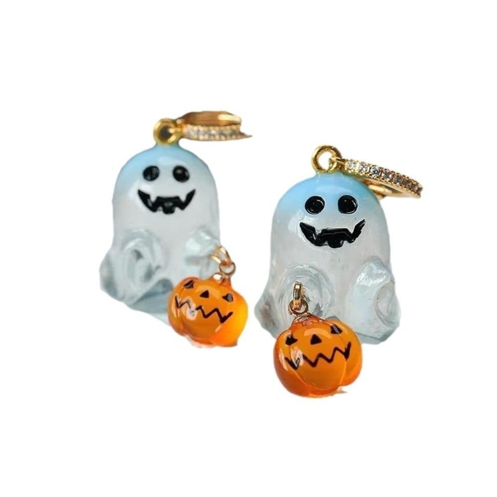 Rhinestone Ghost Ear Studs Resin Pumpkin Dangle Earrings Personality Halloween Earrings  Girl