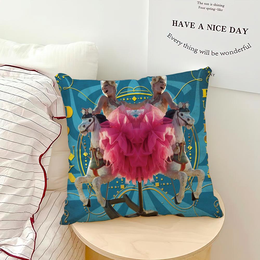 Классическая Singer Розовый Trustfall P!nk Наволочка Диван Гостиная Спальня Изголовье Спинка Подушка Квадратная Подушка Время Сна 16x16Inch