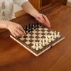 2-In-1 Magnetic Chess Game Wooden Foldable Chess Board Pieces Storage Box Portable Kids Adults Classic Strategy Chess Game