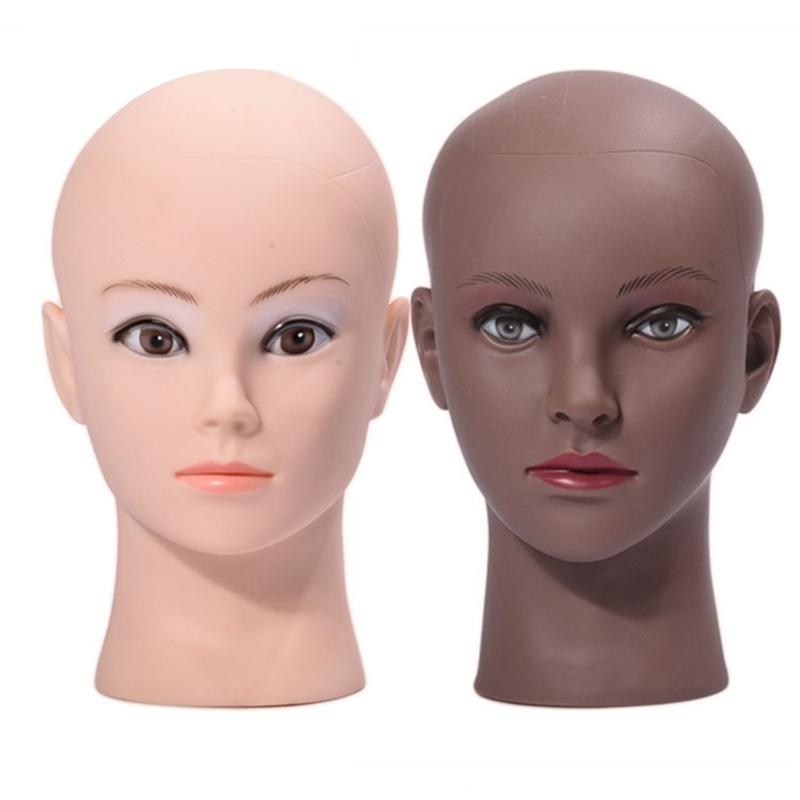 Bald Mannequin Head Female Professional Cosmetology Training Head Bald Manikin Head for Wigs Making Display Doll Head