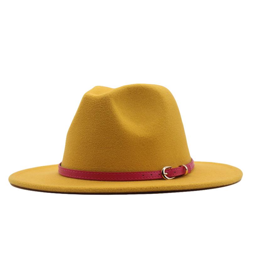 Women's Wool Fedora Hat with Flat Brim - Autumn/Winter Accessory in Solid Black Jazz Style