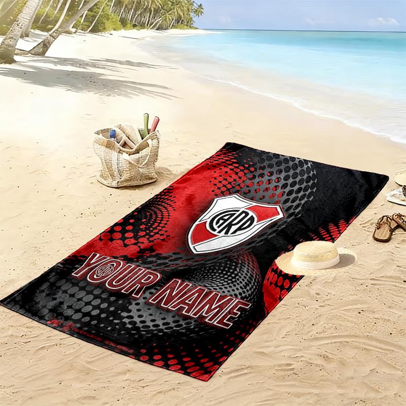 Name Benutzerdefinierter River Plate Druck Strandtuch, Großes Weiches Schnelltrocknendes Handtuch für Strand Camping Schwimmen