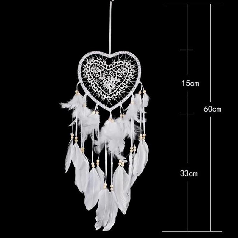 Fancy Dream Catcher With Led Light String Hollow Hoop Heart Shape Pendant Home