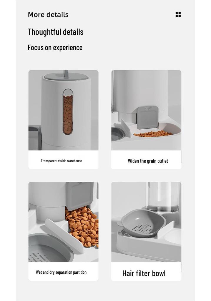 Automatic Pet Water & Food Dispenser - Large Capacity, No Plug-in Needed
