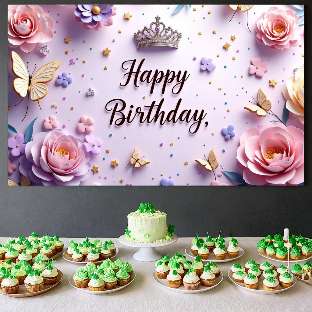 Flowers Wall Photography   Event Background   Party Banner   for  Birthday Indoor/Outdoor Kids